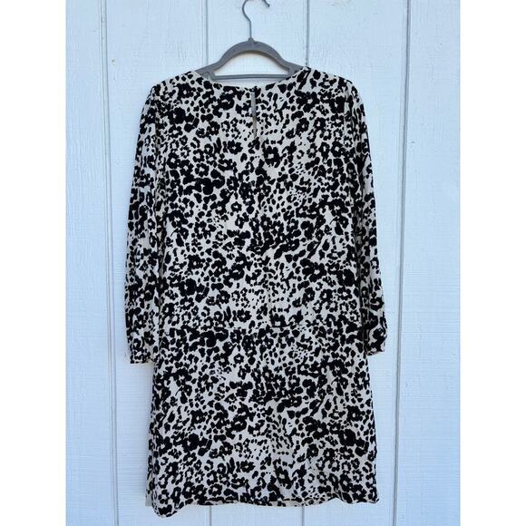 J.Crew Leopard Print Shift Dress, Long Sleeve, Pockets, Sz 6 - Picture 2 of 8